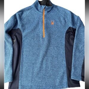 Spyder Men’s Pullover Knit Shirt 3/4 Zipper Size L